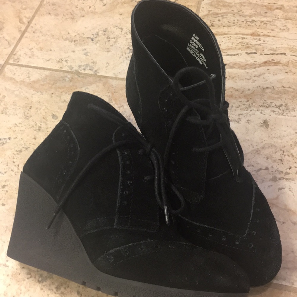 Black suede booties